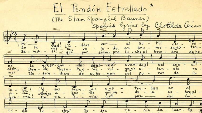 Sheet music of “El pendón estrellado”